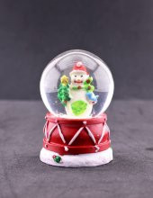 Yeni YIL 2023 Kardan Adam Temalı Mini Boy Işıklı Yılbaşı Kar Küresi 6.5 cm 3A - 1
