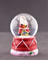 Noel Baba Hediye Torbası Mini Boy Işıklı Yılbaşı Kar Küresi 6.5 cm 5A - 4