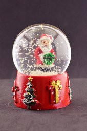 Noel Baba 2023 Merry Christmas Tasarımlı 9 cm Orta Boy Işıklı Kar Küresi 1B - 3