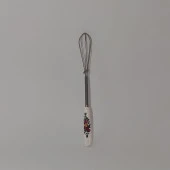 Ramdet Mini Porselen Saplı Kahve Çırpıcı  Süt Yumurta Çırpıcı 20 cm Desenli Küçük Karıştırıcı - 3