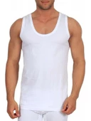 6 Lı Tutku Paket Pamuklu Penye Beyaz Erkek Atlet 0101 - 3