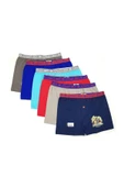 6 Lı Paket Tutku Erkek Çocuk Elastan Pamuk Baskılı Boxer 0253 - 1