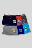 6 Lı Paket Tutku Erkek Çocuk Elastan Pamuk Baskılı Boxer 0253 - 2