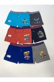 6 Lı Paket Tutku Erkek Çocuk Elastan Pamuk Baskılı Boxer 0253 - 3