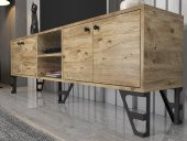 Woodn Love Sofia 180 Cm Metal Ayaklı Tv Ünitesi - Atlantik Çam / Siyah - 4