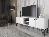 Woodn Love Sofia 180 Cm Metal Ayaklı Tv Ünitesi - Beyaz / Siyah - 3