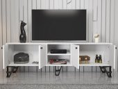 Woodn Love Sofia 180 Cm Metal Ayaklı Tv Ünitesi - Beyaz / Siyah - 5