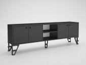 Woodn Love Sofia 180 Cm Metal Ayaklı Tv Ünitesi - Siyah / Siyah - 2