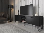 Woodn Love Sofia 180 Cm Metal Ayaklı Tv Ünitesi - Siyah / Siyah - 3