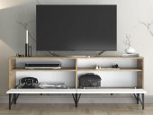 Woodn Love Astreo 160 Cm Metal Ayaklı Tv Ünitesi - Atlantik Çam - Beyaz / Siyah - 5