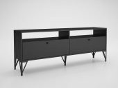 Woodn Love Astreo 160 Cm Metal Ayaklı Tv Ünitesi - Siyah / Siyah - 2