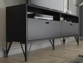 Woodn Love Astreo 160 Cm Metal Ayaklı Tv Ünitesi - Siyah / Siyah - 4