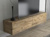 Woodn Love Toprak 150 Cm Duvara Monte Tv Ünitesi - Atlantik Çam / Siyah - 4