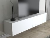 Woodn Love Toprak 150 Cm Duvara Monte Tv Ünitesi - Beyaz / Siyah - 4