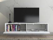 Woodn Love Toprak 150 Cm Duvara Monte Tv Ünitesi - Beyaz / Siyah - 5