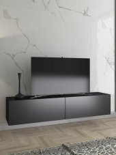 Woodn Love Toprak 150 Cm Duvara Monte Tv Ünitesi - Siyah / Siyah - 1