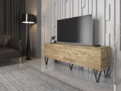 Woodn Love Emir 150 Cm Metal Ayaklı Tv Ünitesi - Atlantik Çam / Siyah - 3