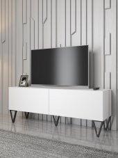 Woodn Love Emir 150 Cm Metal Ayaklı Tv Ünitesi - Beyaz / Siyah - 1