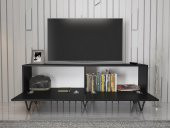 Woodn Love Emir 150 Cm Metal Ayaklı Tv Ünitesi - Siyah / Siyah - 5
