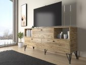 Woodn Love Mia 160 Cm Metal Ayaklı Tv Ünitesi - Konsol - Atlantik Çam / Siyah - 3