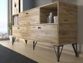 Woodn Love Mia 160 Cm Metal Ayaklı Tv Ünitesi - Konsol - Atlantik Çam / Siyah - 4