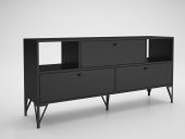 Woodn Love Mia 160 Cm Metal Ayaklı Tv Ünitesi - Konsol - Siyah / Siyah - 2