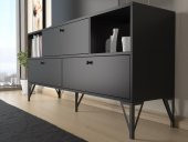 Woodn Love Mia 160 Cm Metal Ayaklı Tv Ünitesi - Konsol - Siyah / Siyah - 4