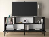 Woodn Love Mia 160 Cm Metal Ayaklı Tv Ünitesi - Konsol - Siyah / Siyah - 5