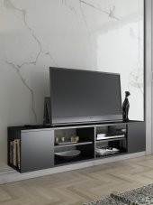 Woodn Love Echo 150 Cm Duvara Asma Tv Ünitesi - Siyah - 1