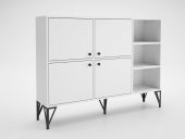 Woodn Love Zeta 140 Cm Metal Ayaklı Konsol - Beyaz / Siyah - 2