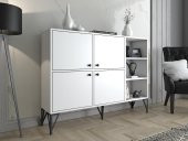Woodn Love Zeta 140 Cm Metal Ayaklı Konsol - Beyaz / Siyah - 3