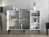 Woodn Love Zeta 140 Cm Metal Ayaklı Konsol - Beyaz / Siyah - 5