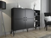 Woodn Love Zeta 140 Cm Metal Ayaklı Konsol - Siyah / Siyah - 3