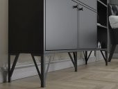 Woodn Love Zeta 140 Cm Metal Ayaklı Konsol - Siyah / Siyah - 4