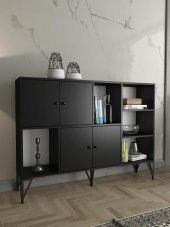 Woodn Love Rüzgar 140 Cm Metal Ayaklı Konsol - Siyah / Siyah - 1