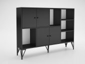 Woodn Love Rüzgar 140 Cm Metal Ayaklı Konsol - Siyah / Siyah - 2