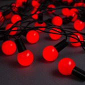 5 Metre 28 Led Fişli Kırmızı Işık Mini Top Led Siyah Kablo - 1