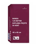 Omnisoft 40x40 cm 1/8 Defter Katlama Servis Peçetesi 50 Adet Bordo - 1