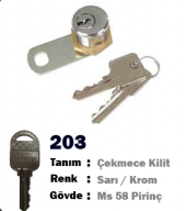 Altın Mandallı  Dolap Kilidi Çekmece Kilidi - Kısa Boy 20 MM - 2