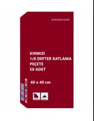 Omnisoft 40x40 cm 1/8 Defter Katlama Servis Peçetesi 50 Adet Kırmızı - 1