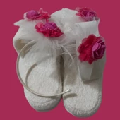 Boutique Venüs Anne Bebek Lohusa Takımları - Beyaz Pembe 0-3 AY - 2