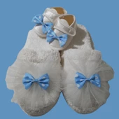 Anne Bebek Lohusa Takımları - Mavi Beyaz Renkli 0-3 AY - 2