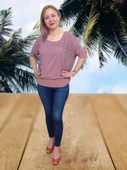 Likralı Tül Ve Taş Detaylı Bluz - Pembe Renk - M/L/XL Beden - 4