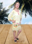 Pareo Plaj Elbisesi - Sarı Pembe Standart - 5