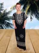 Boutique Venüs Şilebezi Taş Baskılı Siyah Elbise - 3