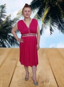 Şilebezi Gece Elbisesi - Koyu Pembe Standart - 1