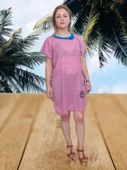 Plaj Elbisesi & Pareo - pembe-mavi Tek Ebat - 3