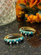 Aksesuar Çarşısı Çelik Mavi Mineli İncili Zirkon Taşlı Küpe thumbnail 1