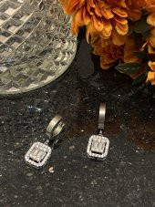 Aksesuar Çarşısı Çelik Sallantılı Baget Küpe Silver - 3