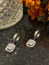 Aksesuar Çarşısı Çelik Sallantılı Baget Küpe Silver - 4